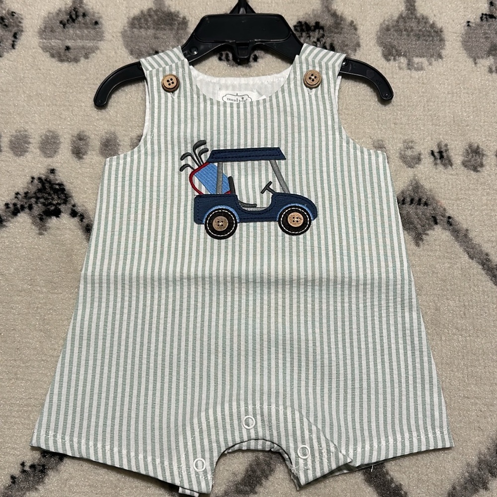 Mud Pie Romper Golf Jon Jon - 0-3 Months NWT